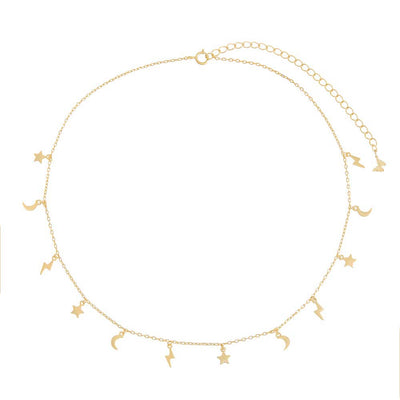 Solid Celestial Dangling Charm Choker Necklace