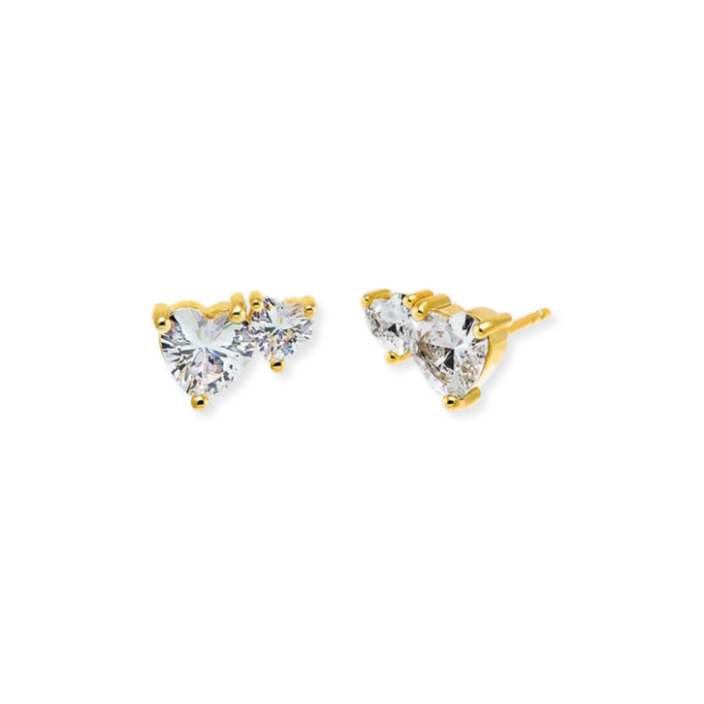 Double Heart Studs