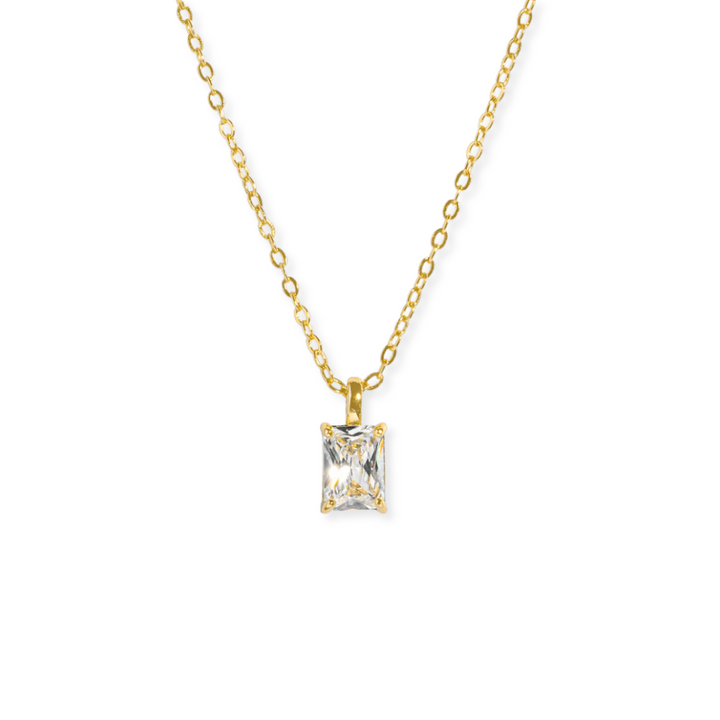 Emerald-Cut Solitaire Necklace