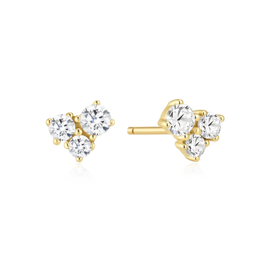 Gold Trio Cluster Stud