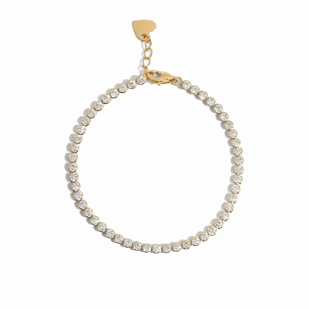 Half Bezel Round Tennis Bracelet
