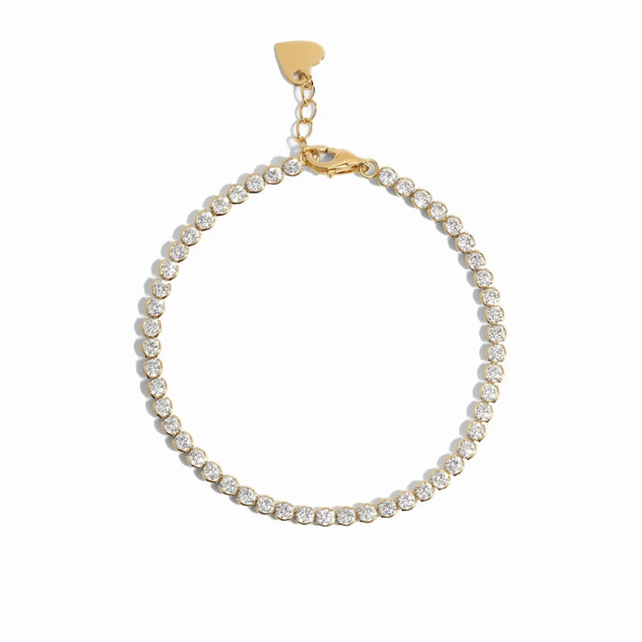 Half Bezel Round Tennis Bracelet
