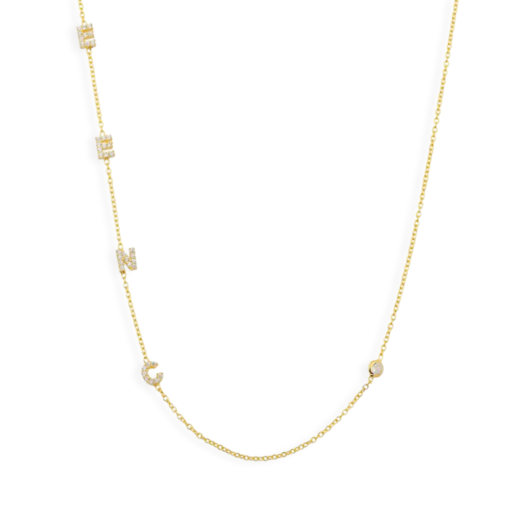 Initial and Bezel Necklace