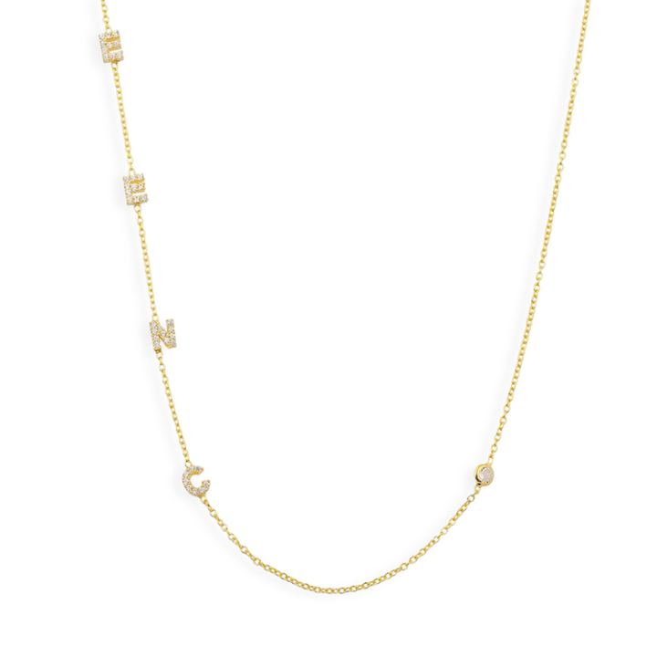 Initial and Bezel Necklace