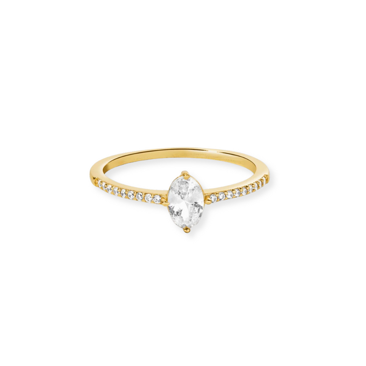 Accented Oval Compass Travel Ring