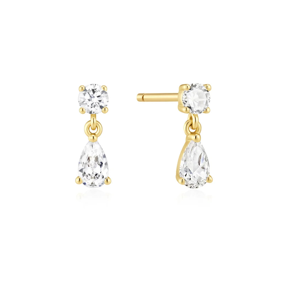 Gold Teardrop Dangle Earrings