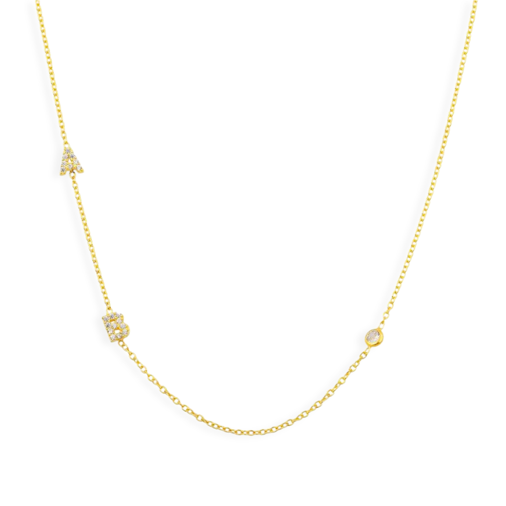 Initial and Bezel Necklace