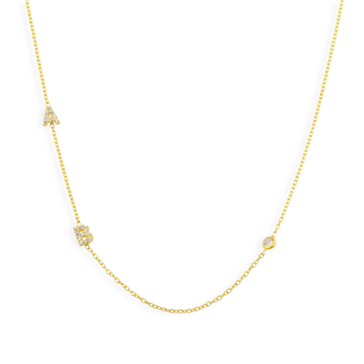 Initial and Bezel Necklace