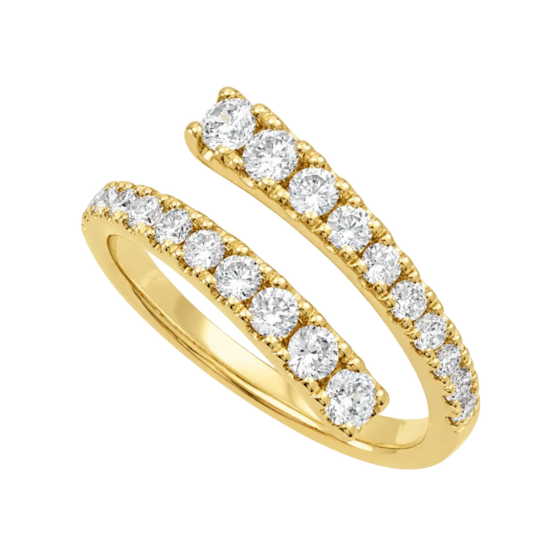14K 9/10 CTW Lab Grown Diamond Bypass Ring