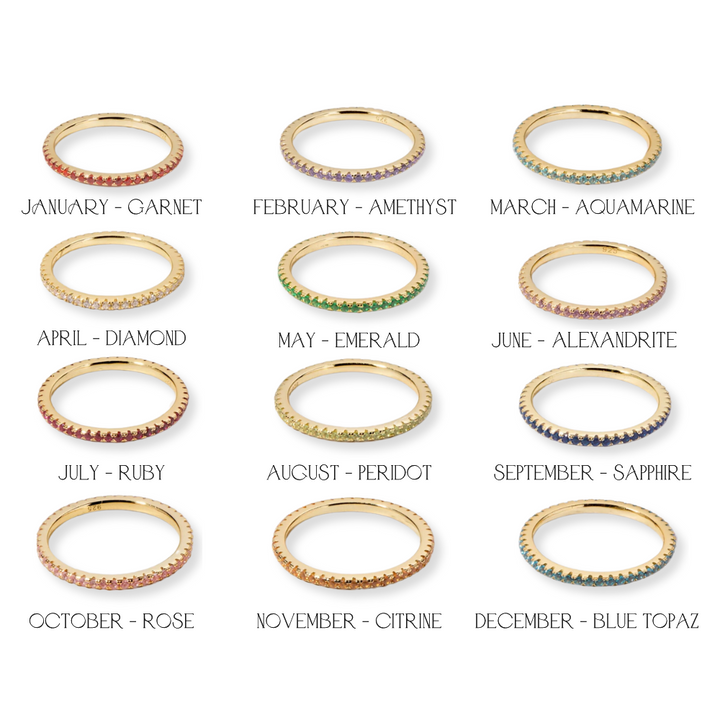 Gold Eternity Birthstone Ring