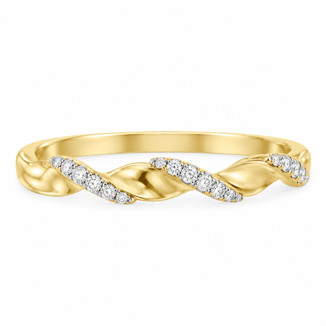 14K Diamond Spiral Anniversary Ring