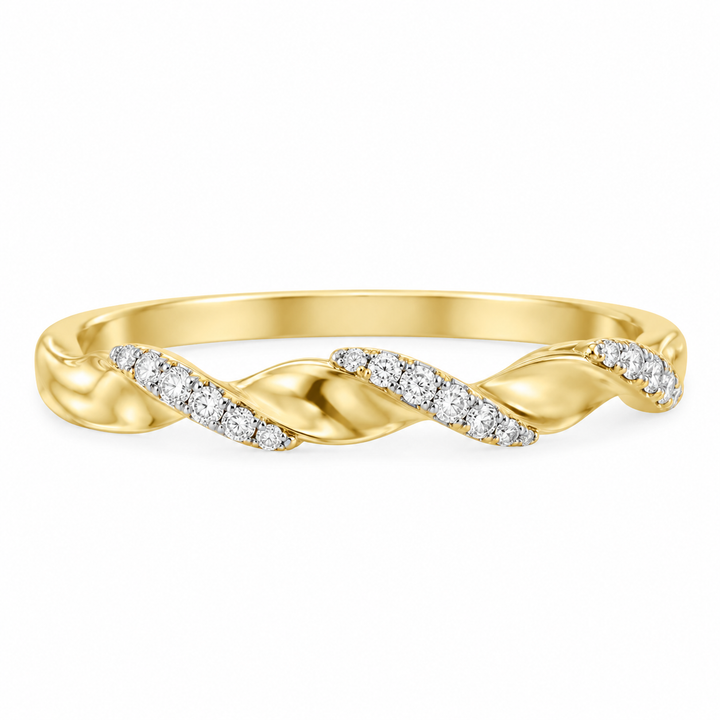 14K Diamond Spiral Anniversary Ring