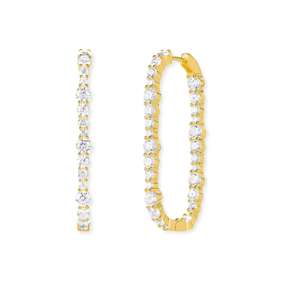 Graduated In &amp; Out Square Hoops