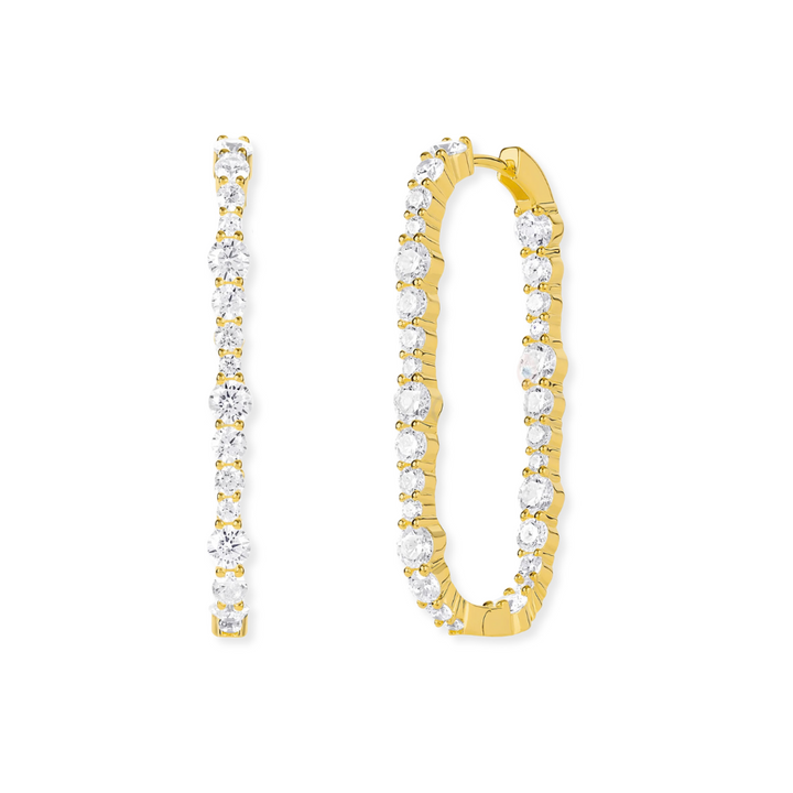 Graduated In &amp; Out Square Hoops