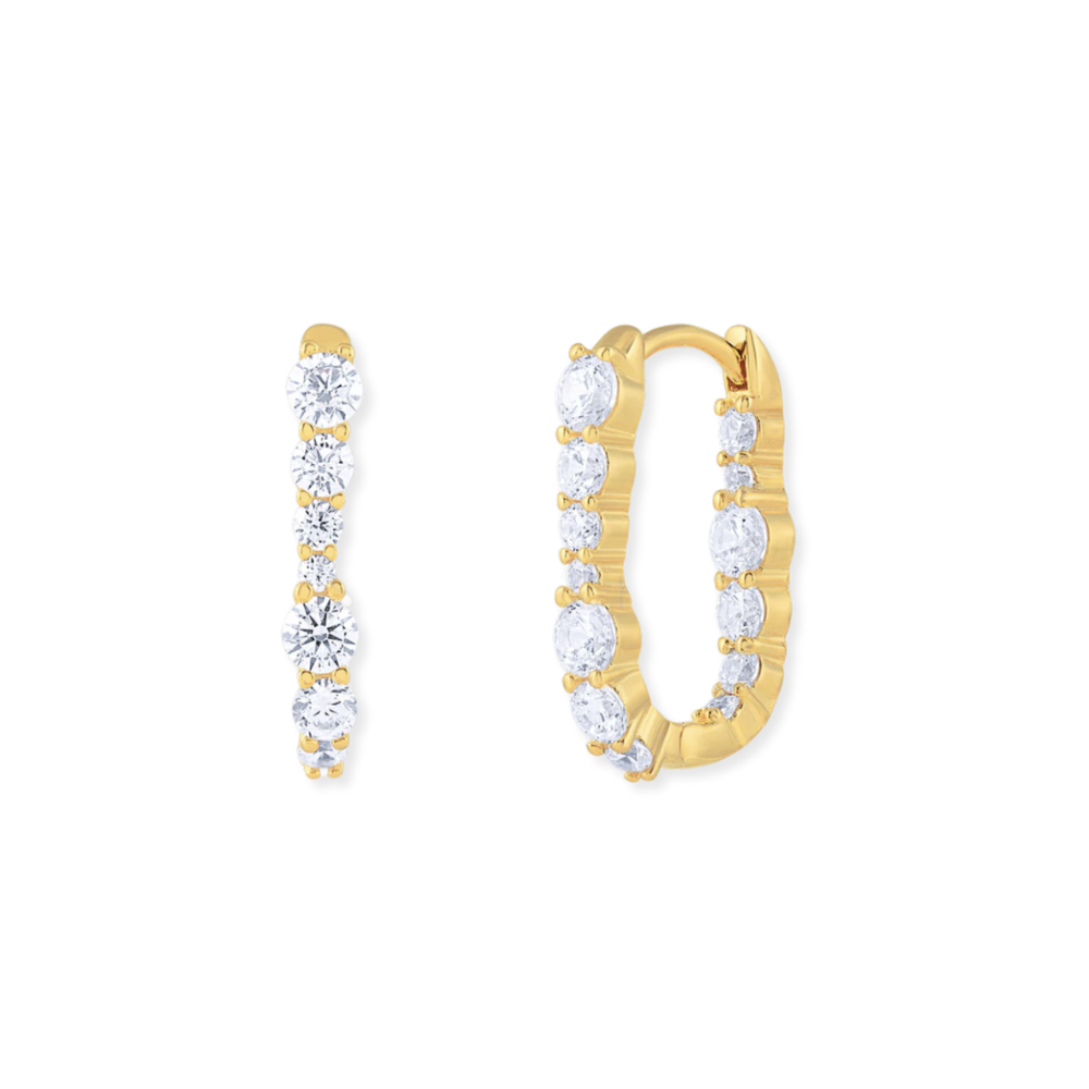 Graduated In &amp; Out Square Hoops