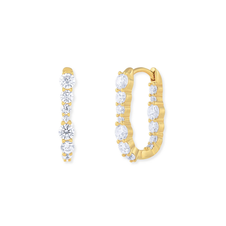 Graduated In &amp; Out Square Hoops