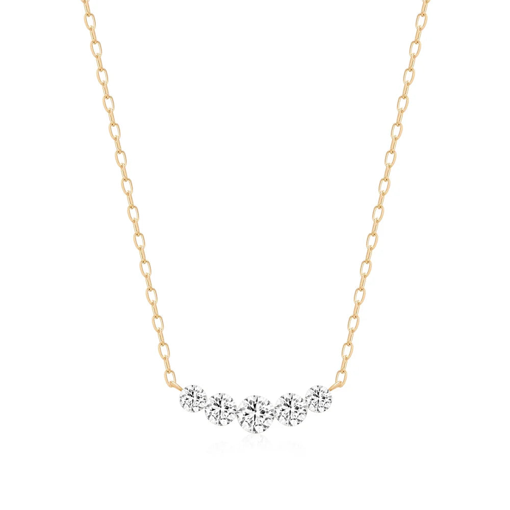 Graduated Lab Grown Diamond Curve Necklace