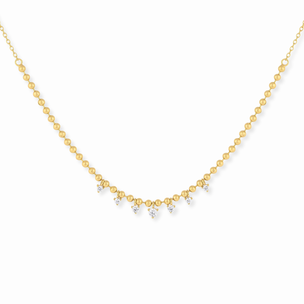 Graduated Dangle Bead Chain Necklace