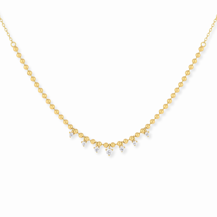 Graduated Dangle Bead Chain Necklace