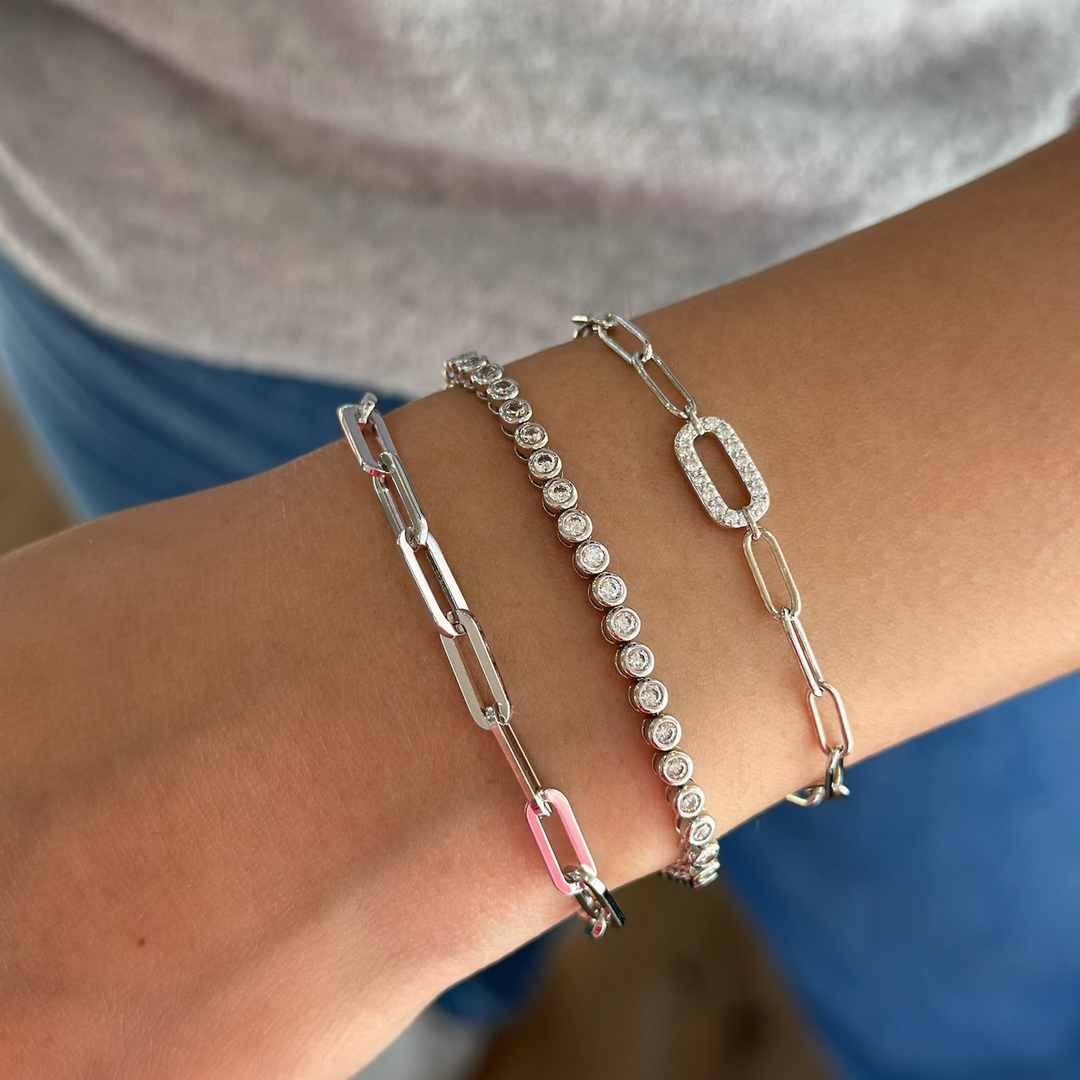 Half Bezel Round Tennis Bracelet-Embark Fine Jewelry