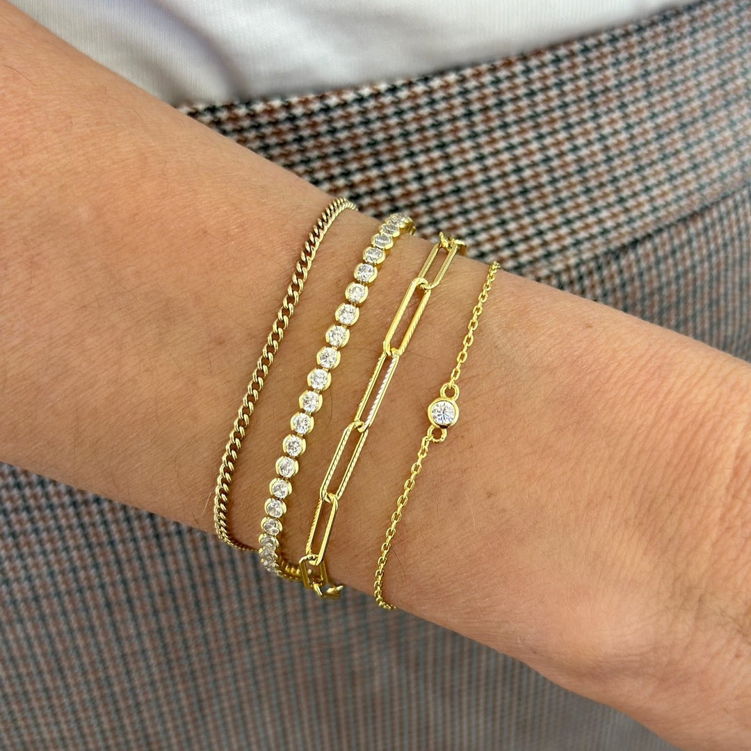 Half Bezel Round Tennis Bracelet-Embark Fine Jewelry