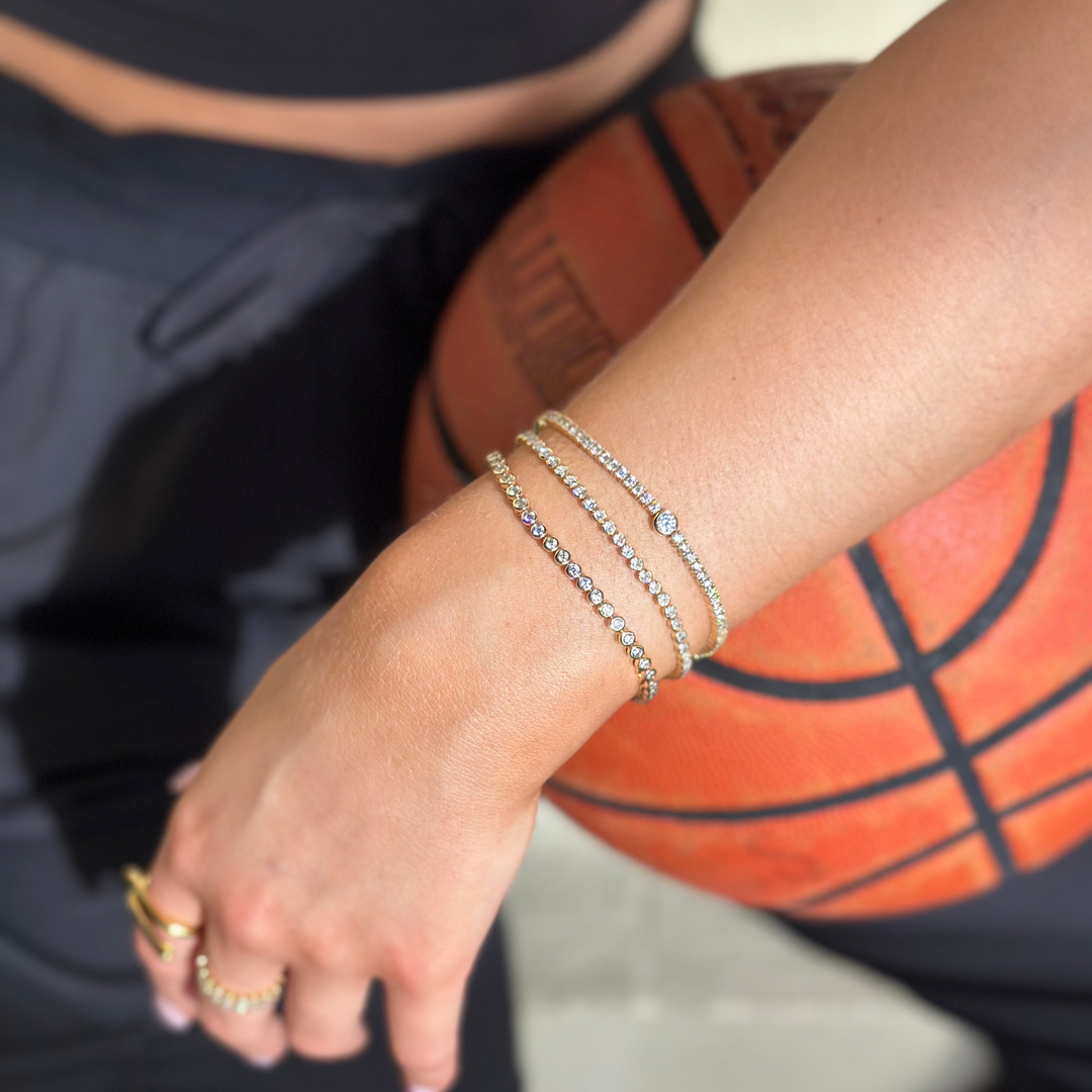 Half Bezel Round Tennis Bracelet-Embark Fine Jewelry