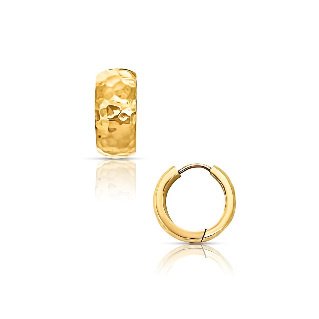 Hammered Huggie Hoops-Embark Fine Jewelry