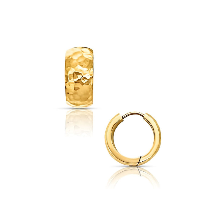 Hammered Huggie Hoops-Embark Fine Jewelry