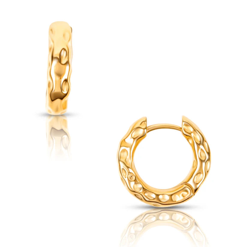 Hammered Mini Hoop Earrings