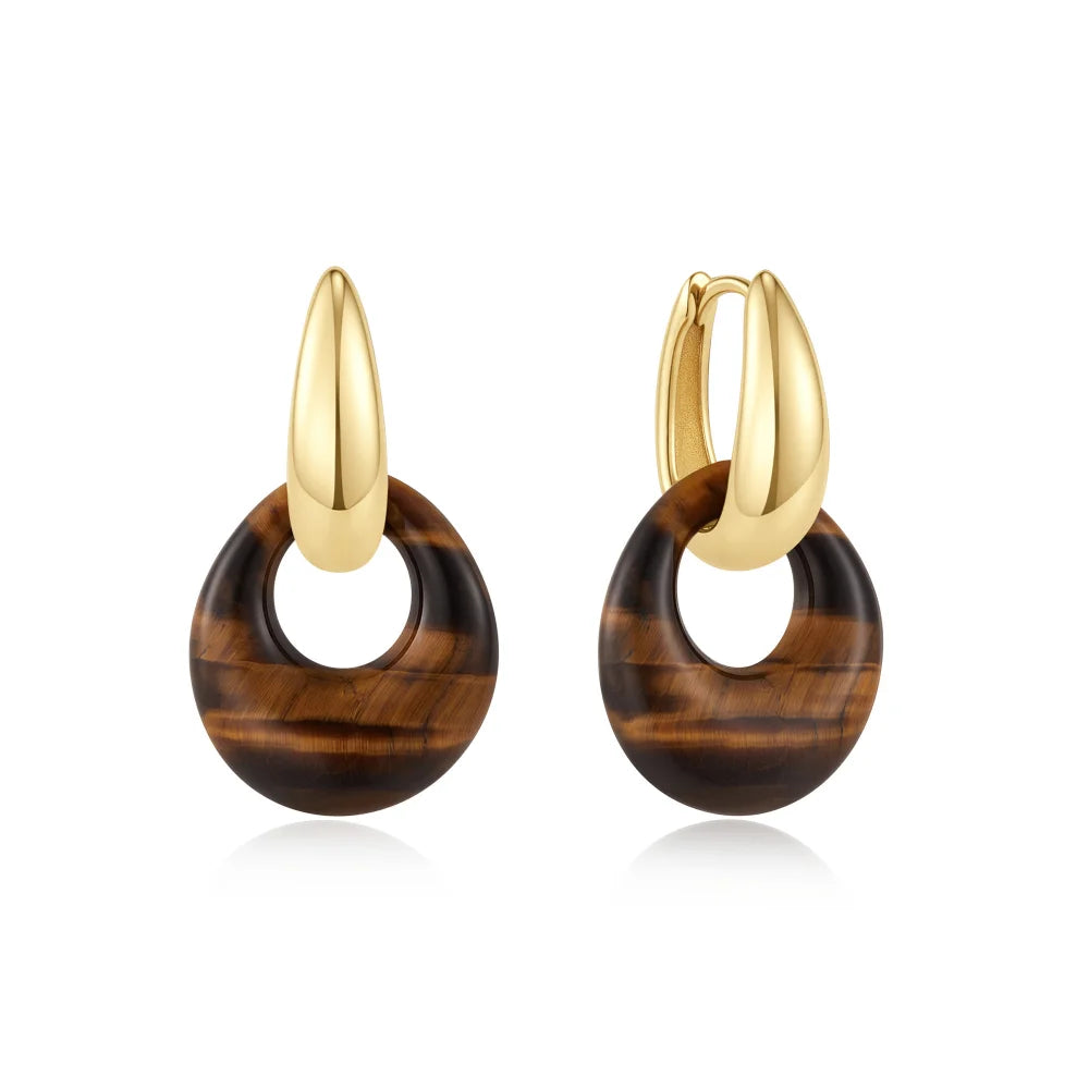 Hollow Pebble Drop Earrings-Embark Fine Jewelry