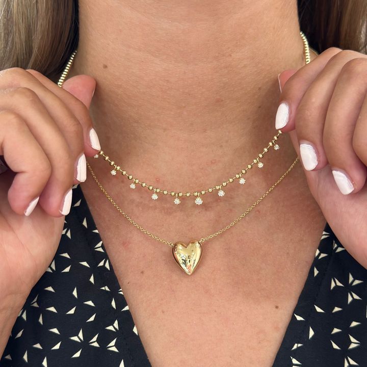 14K Puff Heart Necklace