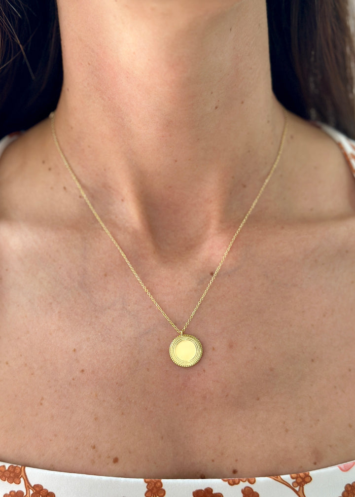 Textured Disc Necklace