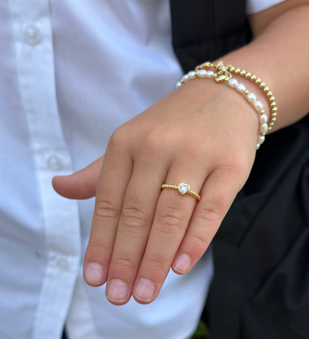 Bezel Heart Ring