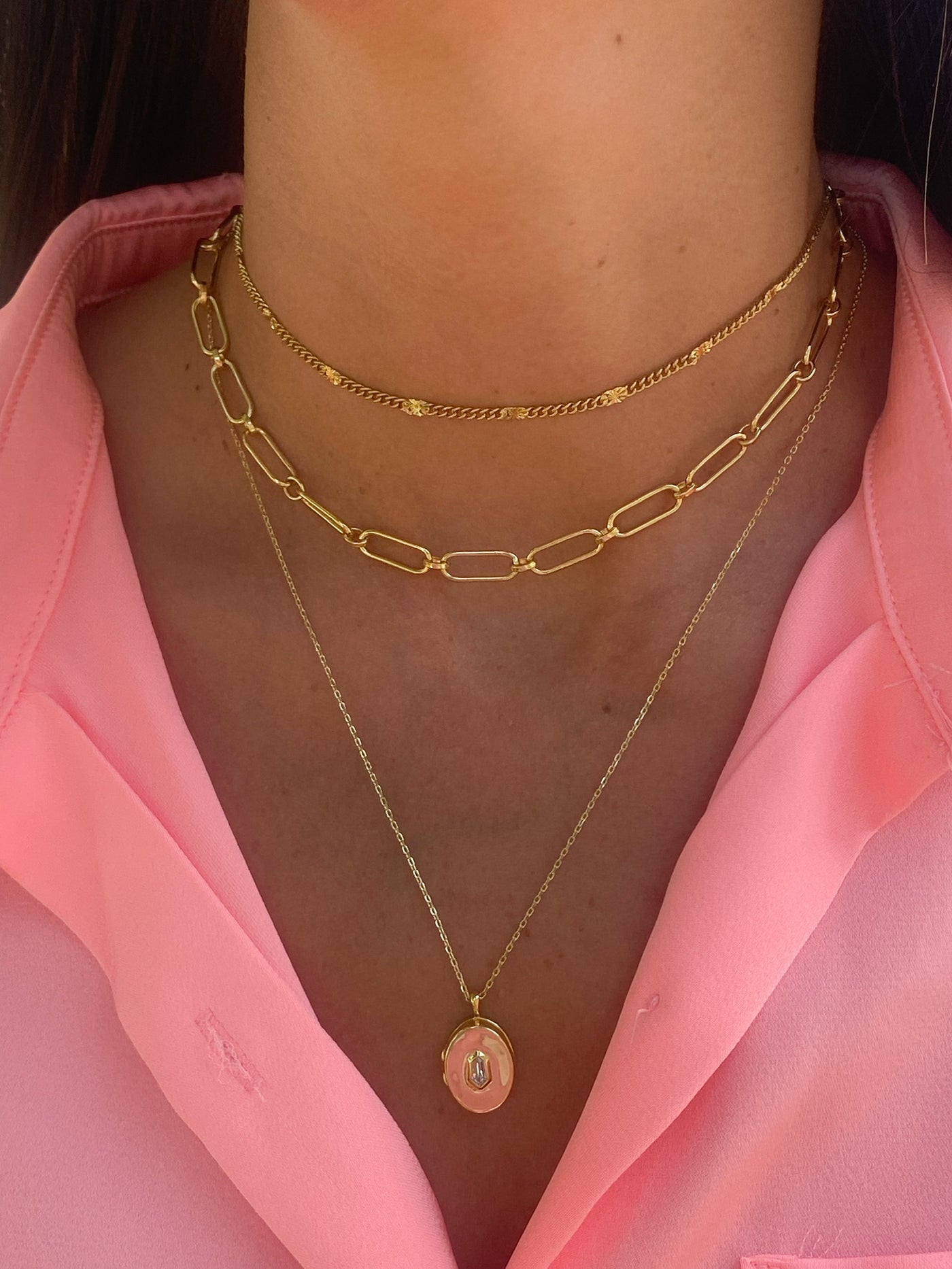 Gold Cable Connect Chunky Chain Necklace
