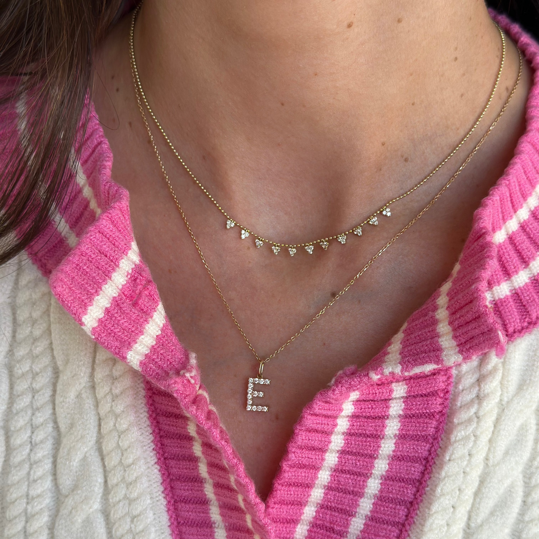 14K Lab Grown Diamond Initial Necklace