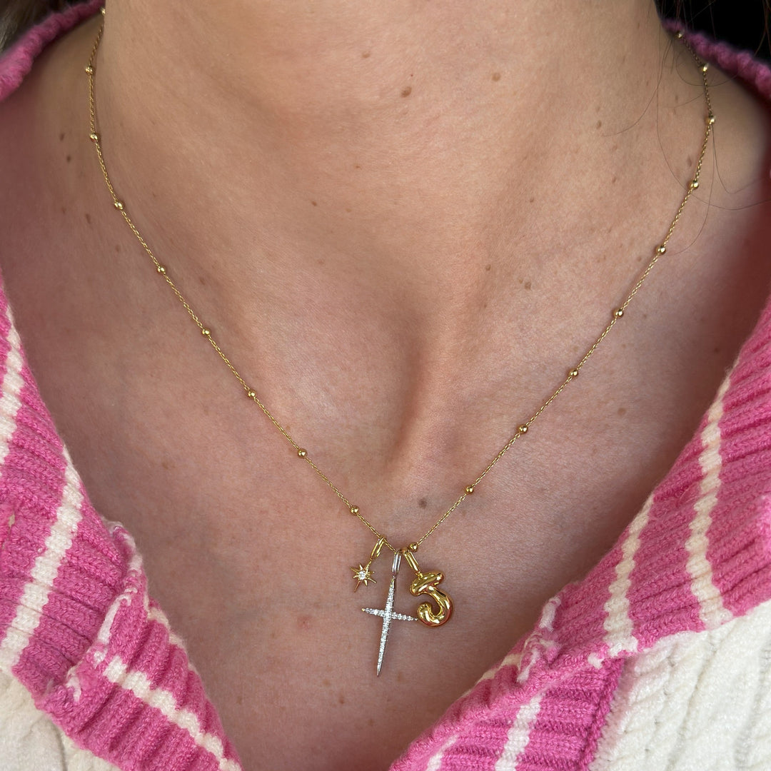 Pave Cross Charm