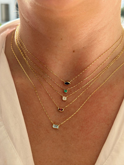 Build Your Own - 14K Gemstone Bezel-Set Necklace