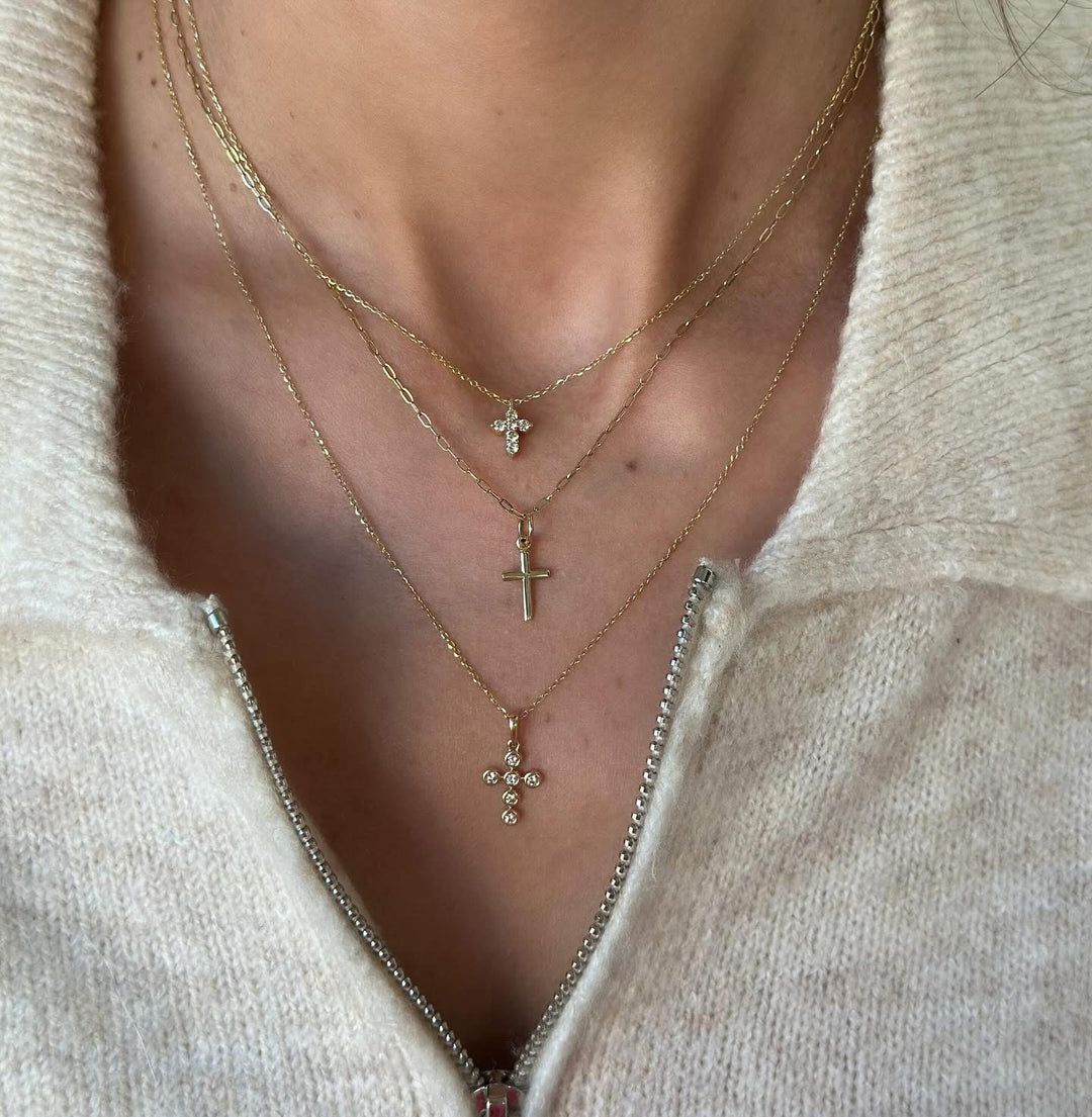 14K Diamond Cross Necklace