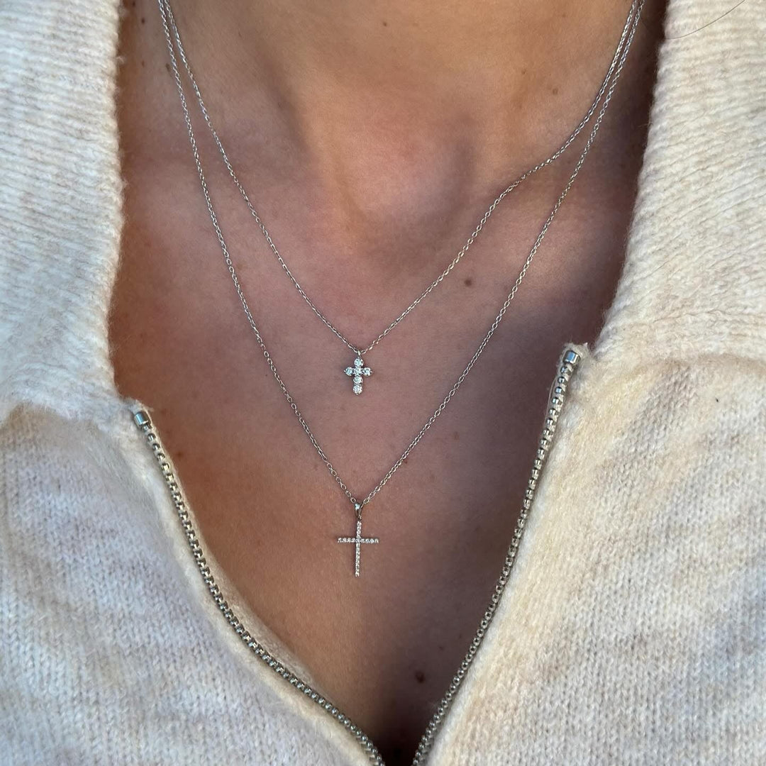 14K Diamond Cross Necklace