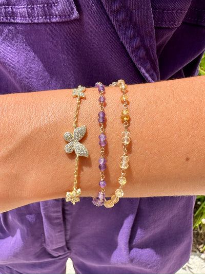 Pave Triple Butterfly Bracelet