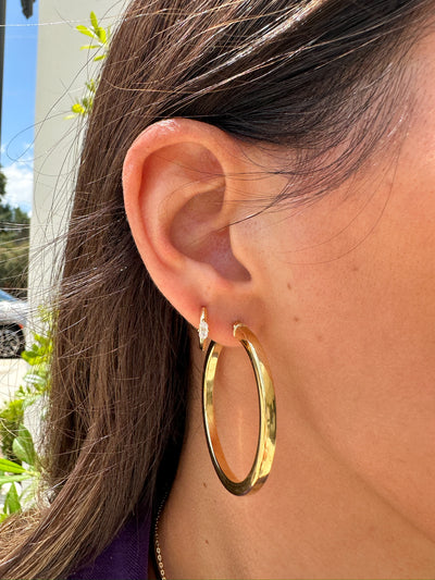 Gold Plated Polished Hoops