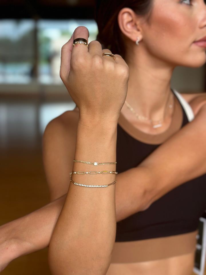 14K 1/3 CTW Natural Diamond Tennis Paperclip Bracelet