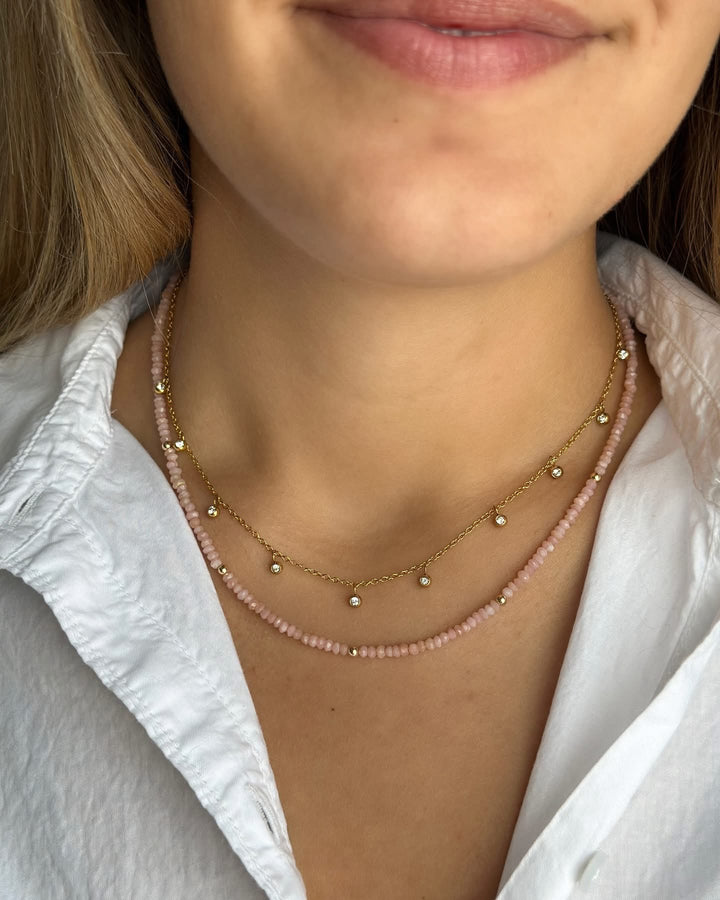 14K Gemstone & Bead Necklace