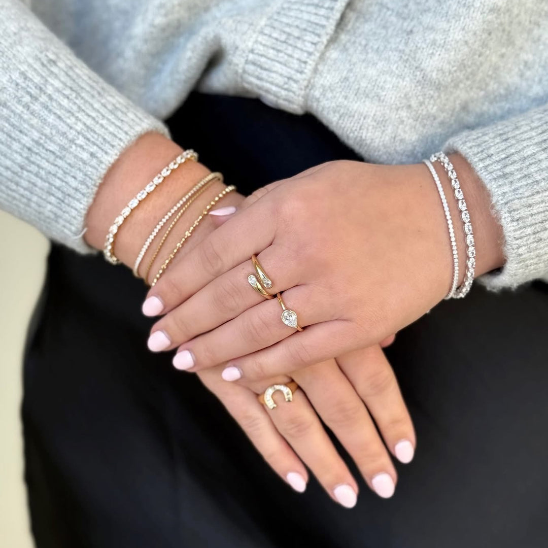 East-West Pear Bezel Ring