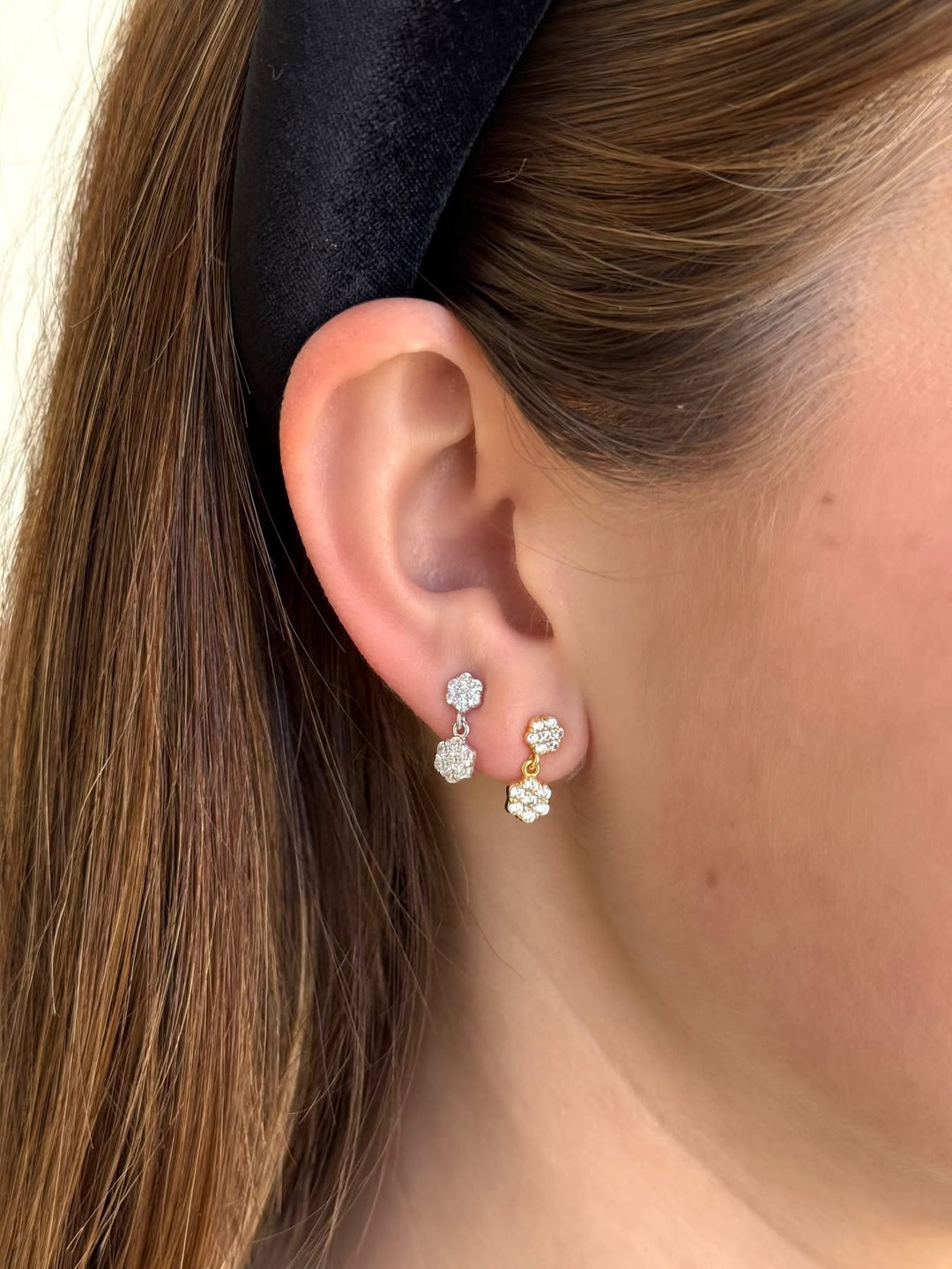 Flower Charm Dangle Earrings