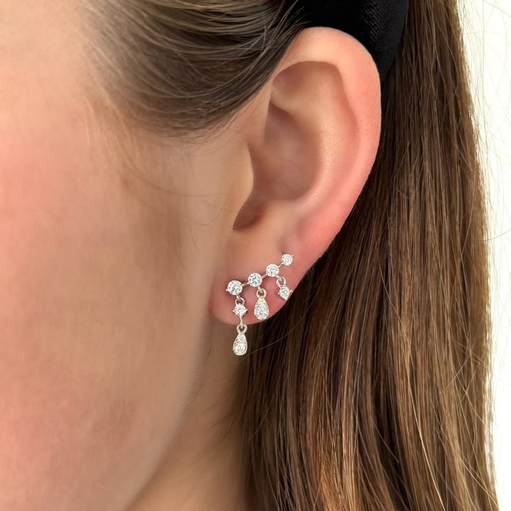 Teardrop Cluster Dangle Earrings