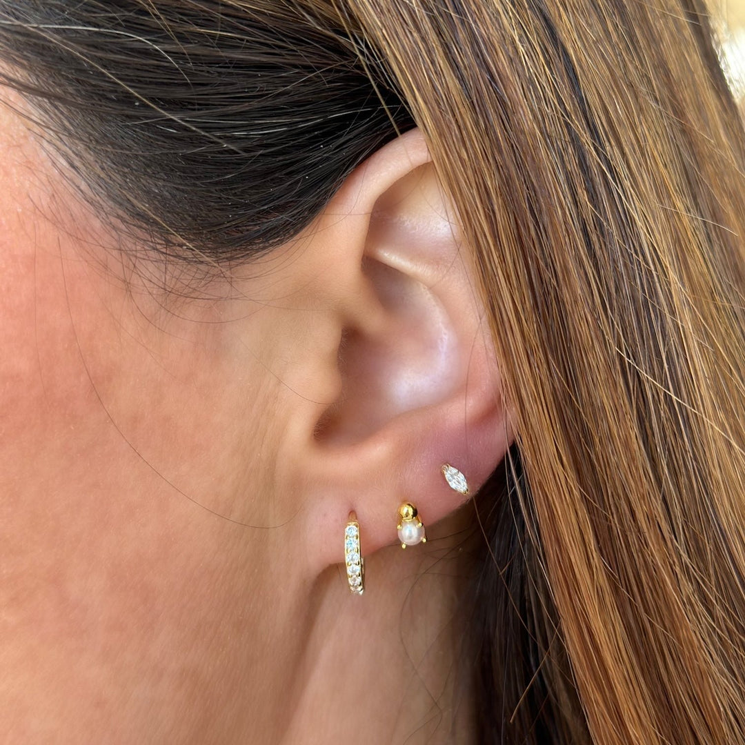 Beaded Pearl Stud