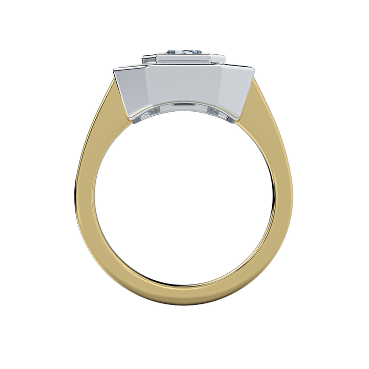 Josephine UNBRIDALED vintage-inspired engagement ring with an octagonal diamond in a two-tone setting.