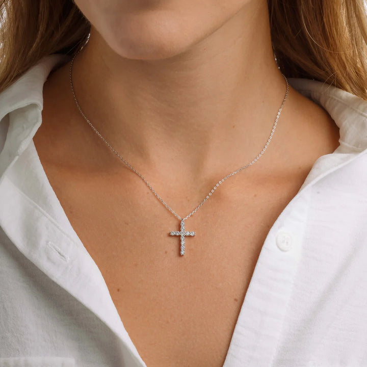 Large Studded Cross Necklace