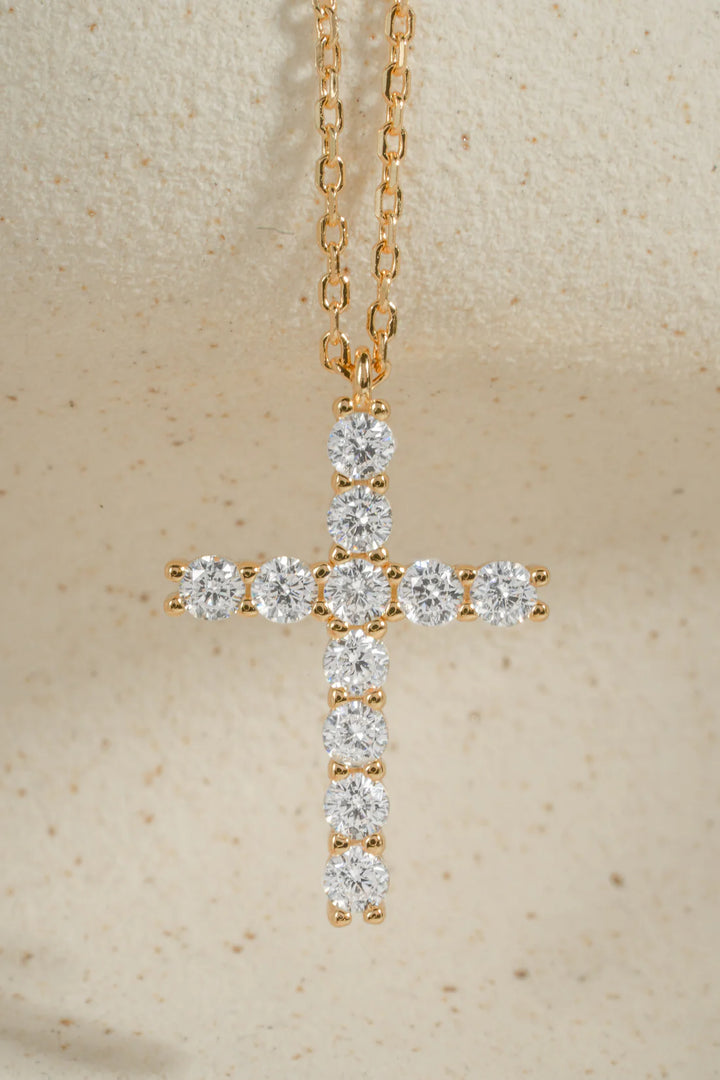Large Studded Cross Necklace